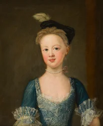 Porträtt av fröken Diana Bridgeman (1726-1764) vid en ung ålder, ca 1730-39 (olja på duk)