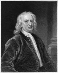 Porträtt av Sir Isaac Newton (1642-1727), graverad av Edward Scriven (1775-1841)