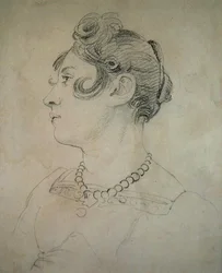 Porträtt av Matilda Lowry (penna på papper)