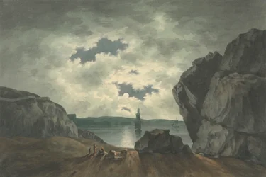 Bay Scen i månsken