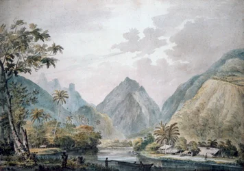 Utsikt över Vaitepiha-dalen, Tahiti, 1777