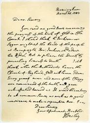 Brev från John Wesley till Samuel Bradburn, 25 mars 1783.