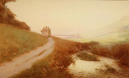 Brook and Sea, Branscombe (akvarell)