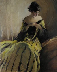 Studie i svart och grönt, oljeskiss, omkring 1906.