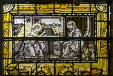 Oxford, Trinity College, James Powell & Sons, John William Brown (1842-1928), The Annunciation, 1885