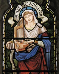 St Cecilia, Lady Chapel Window, ca 1885 (målat glas)