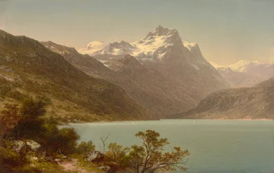 Alpin sjö 1860 (olja på duk)