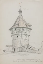 Runda tornet, slottet Munot, Schaffhausen, Schweiz