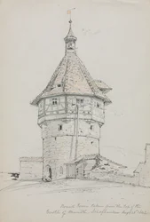 Runda tornet, Munots slott, Schaffhausen, Schweiz, 1842.