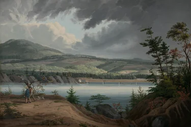 Utsikt över Cohoes, ca. 1820.
