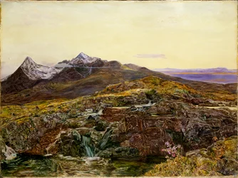 Cullin Ridge, Skye, från Sligachan, 1855