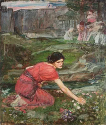 A Study: Maidens Picking Flowers by a Stream, ca. 1909-1914
