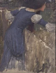 En studie för blomsterplockaren (olja på duk)