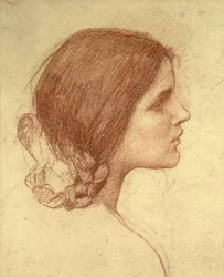 Head of a Girl, ca 1905 (röd krita på papper)