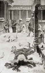 Sankt Eulalias martyrium, efter en målning av John William Waterhouse, ur Hutchinson