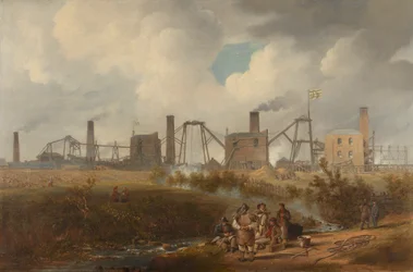 En vy av Murton Colliery nära Seaham, County Durham