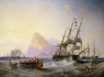 British Men O" War off Gibraltar, 1855