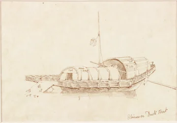 Chinese Duck Boat (bläck (spiral) på papper (på papper))
