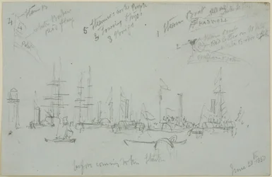 Harbour Scene (penna på papper (grå))