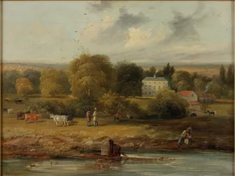 Landskap med ett hus på landet, 1838