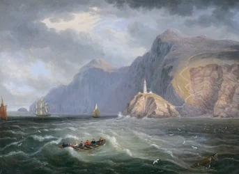 South Stack Rock (olja på duk)