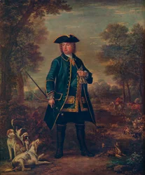 "Sir Robert Walpole wth Hounds", c1700-talet