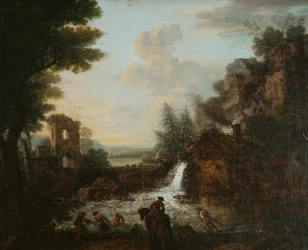 Landskap med fiskare