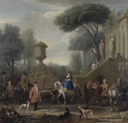 Preparing for the Hunt, c.1740-50 (olja på duk)