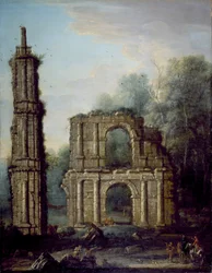 Ruinerna av Holdenby Castle, Northamptonshire, cirka 1735-45