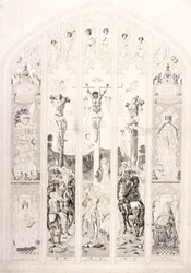 Östra fönstret i St Margaret, Westminster, föreställande korsfästelsen, London, 1787