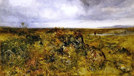 Fiske på en flod (olja på duk)