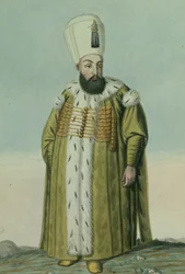 Amurath (Murad) III (1546–95) Sultan 1574–95, från ”En serie porträtt av Turkiets kejsare”