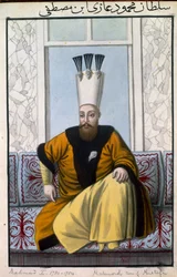 Mahmud I (1696–1754) Sultan 1730–54, från ”En serie porträtt av Turkiets kejsare”