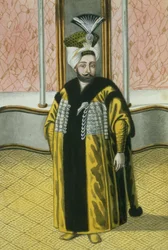 Mustapha IV (1779–1808) Sultan 1807–1808, från ”En serie porträtt av Turkiets kejsare”