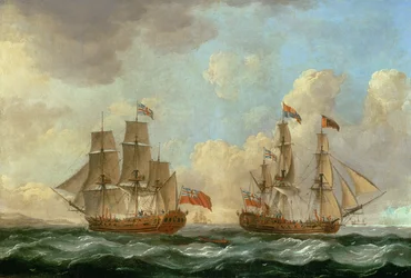 Peregrine i två positioner utanför kusten, 1766