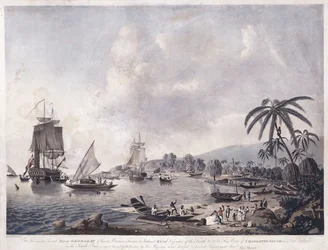 Utsikt över Matavai Bay, Tahiti, 1787