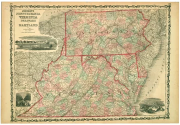 University of Virginia, Dismal Swamp och City of Baltimore. Tallrikar 29-30. Lättnad visas av hachures.