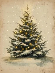 Snöklädd julgran