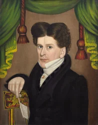 Man med penna, ca 1827-30 (olja på pannå)