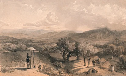 "Baidardalen, bakifrån Petroskis villa, blickar österut", 1856