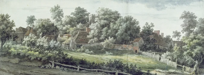 Harbledown, nær Canterbury, 1757 (wc med pen og gråt blæk over grafit på papir) swed