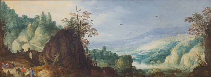 Bergslandskap med en flod