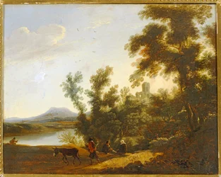 Landskap med träd och ruiner