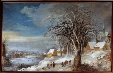Vinterlandskap. Målning av Josse II Momper (1564-1635) Ec. Flam.
