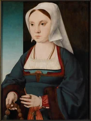 Porträtt av en ung dam med ett radband, 1514-1519.