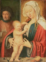 The Holy Family (olja på duk överförd från panel)