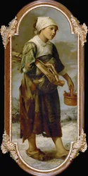 Tiggarflicka (målning på duk)