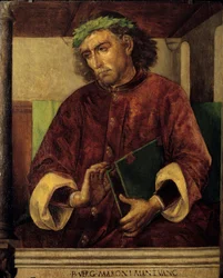 Porträtt av Vergilius (Virgilio, 70-19 f.Kr.), romersk poet och författare. Målning av Justus van Gent (1435-1480), flamländsk skola