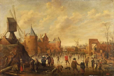 Vinter i en holländsk stad