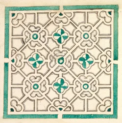 Layout för en trädgård med blomsterformade blomsterrabatter, 1600-talet.